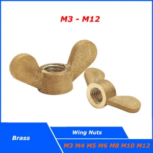 Brass Wing Nuts Butterfly Nut M3 M4 M5 M6 M8 M10 M12 Wingnut to Fit Screw Bolts - Picture 1 of 7