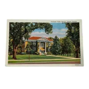 Postcard Carnegie Public Library Ottawa Kansas Vintage A338 - Picture 1 of 2
