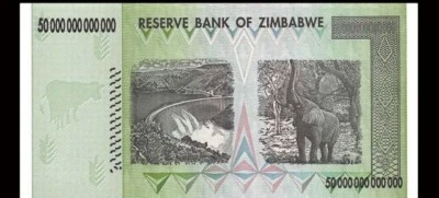 2008 series Zimbabwean 50 Trillion Dollars Banknote UNC. $50 Trillion ZWL Note - Image 1 of 2