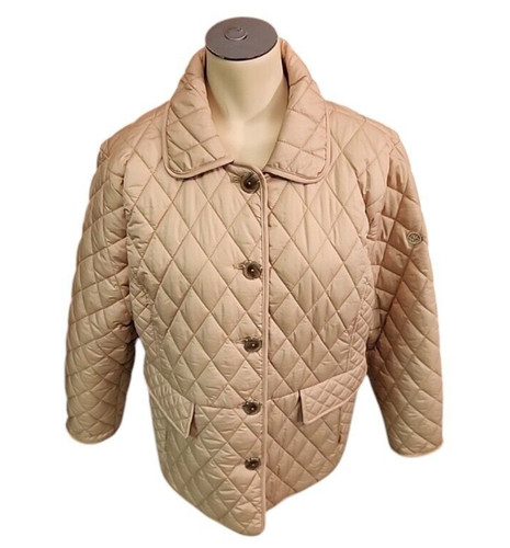 Giacca donna Michael Kors Diamond trapuntata taglia XL marrone cappotto fienile nuovo senza etichette