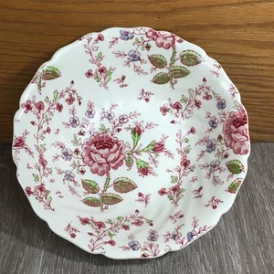 Vintage Johnson Brothers ROSE CHINTZ Floral Servierschale Salatschüssel rot gestempelt - Bild 1 von 10