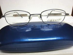 CARAVAGGIO EYEGLASS FRAMES Style CALDO Sz. 47-19-140 GUNMETAL Free CASE - Picture 1 of 4