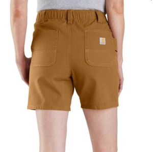 WOMEN'S RUGGED FLEX® RELAXED FIT CANVAS WORK SHORT Size 4 - Picture 1 of 4