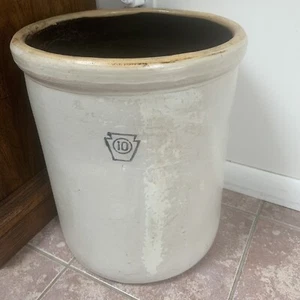 PFALTZGRAFF STONEWARE POTTERY 10 GALLON MEGA HUGE VINTAGE CROCK KEYSTONE - Imagen 1 de 1