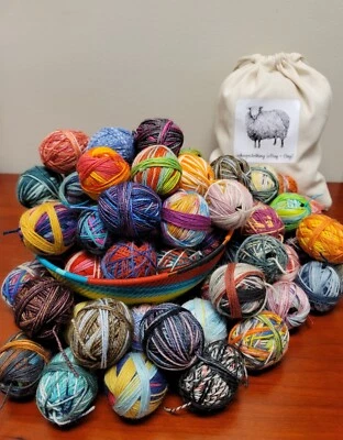 Mini Sock Yarn various colors & brands, lot of 15 "eggs," 10g each (150g total)