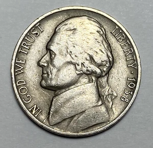 1938-D  Jefferson Nickel  Very Fine - Picture 1 of 2