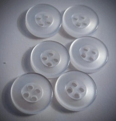 3/8" 4-Hole White Dress Shirt Buttons - Image 1 of 4