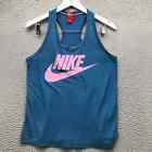 Nike Essential Tank Top Shirt Women's M Sleeveless Logo Blue Pink 831731-457