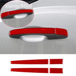 4×Red Carbon Fiber Outer Rear Door Handle Panel Trim For Dodge Avenger 2008-2014 - Picture 1 of 13