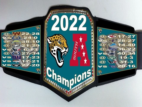 Jacksonville Jaguars 2022 AFC South Division Champions Championship Belt Cover
