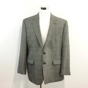 Lauren Ralph Lauren Mens Sz 46 R Wool Blazer Houndstooth Black Tan Blue Dbl Vent - Picture 1 of 12