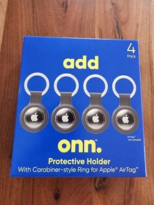 onn. Schutzhalterung Karabiner-Style Ring für Apple AirTag, Silikon, 4 Stück 💖 - Bild 1 von 2