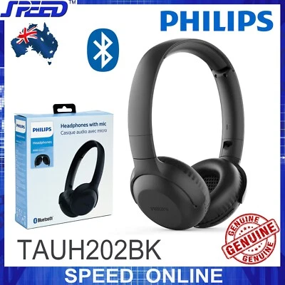 Philips TAUH202BK Bluetooth Headphones with Mic - BLACK - Image 1 of 4