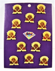 Pin de Hockey Vintage Nido de Cuervos Pase Menor Pantalla 12 En Tarjeta Stock Antiguo - Imagen 1 de 2