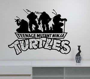Ninja Turtles Logo Wall Decal TMNT Superhero Vinyl Sticker Art Kids Room Decor 6 - Picture 1 of 2