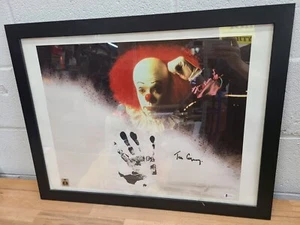 IT Tim Curry Signed Autographed 18x24 Canvas with Handprint - Beckett Witnessed - Picture 1 of 13