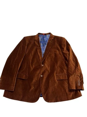 Linea Uomo 54R Blazer Sport Coat Mens Brown Velvet Preppy Quiet Luxury Holiday - Image 1 of 4