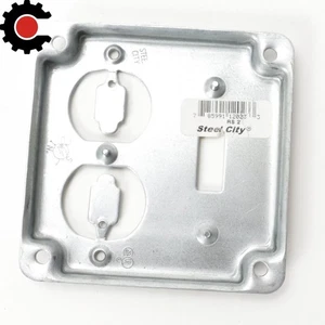 Cubierta de superficie Steel City RS 2 4", palanca y dúplex, acero galvanizado - Imagen 1 de 2