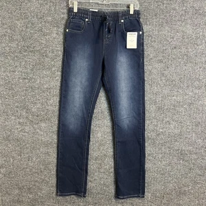 Levi's Signature Boys Pull On Sim Jeans Size 16 Blue Dark Wash Elasic Waist New - Picture 1 of 12