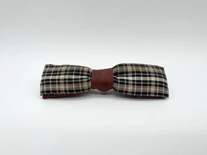 Vintage 50s Ormond NYC Black Tan Plaid Bow Tie Western Country Rockabilly - Picture 1 of 17