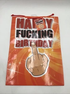 Happy F*cking Birthday Unique Large Party Gift Bag, New 18”x 13”x 4” - Picture 1 of 8