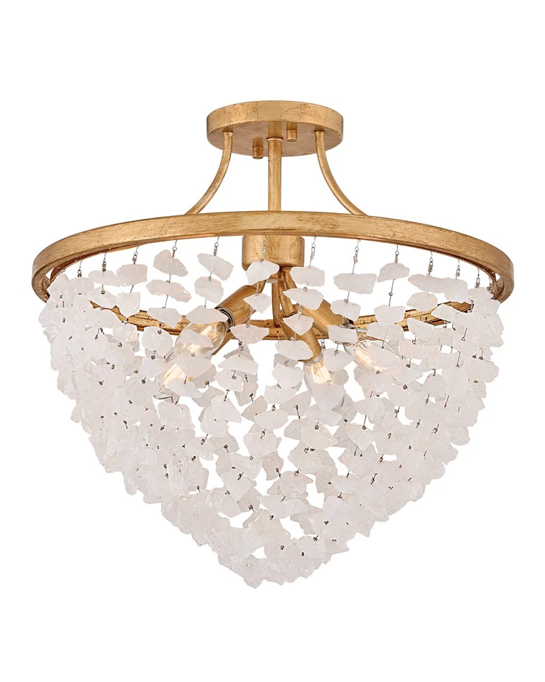 Fredrick Ramond FR41593 Myra 4 luces 18" W techo semi-enjuagado - latón Foto 1 de 1