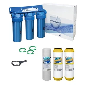 Aquafilter Sistema Filtratore Addolcimento e Declorinatore Acqua 3 Stadi 10" x 2,5" - Foto 1 di 2