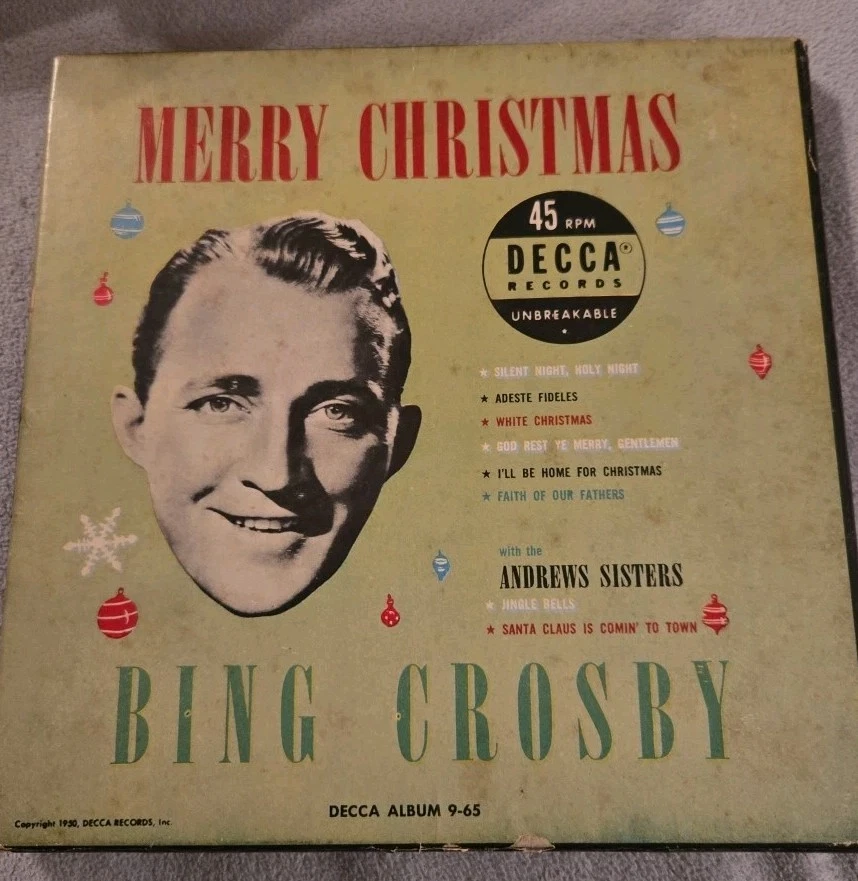Bing Crosby & Andrews Sisters Merry Christmas 45 RPM Set Of 4  Decca 9-45 - Image 1 of 4