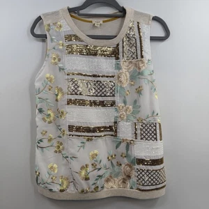 NWT Tiny Anthropologie Embroidered Jessika Sequined Top Blouse Size Medium - Picture 1 of 12
