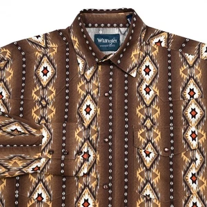 Wrangler Shirt Mens Medium Southwestern Aztec Pearl Snap Western Rodeo Cowboy - Picture 1 of 8