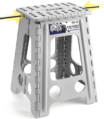 17.5" Foldable Step Stool,Folding Stool-Adult,Portable Collapsible Plastic Stool - Image 1 of 4