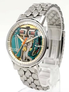 BULOVA ACCUTRON Spaceview Scheletro Acciaio Inox Tuning Forcella Sfocata Quadrante Rotondo - Foto 1 di 8