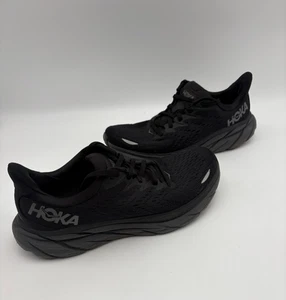 Hoka One Clifton 8 Womens Size 9.5B GTX 1141490 BBLC Black Lace-Up Sneaker - Picture 1 of 15