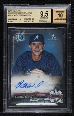 2017 Bowman Chrome Prospect Auto Patrick Weigel #CPA-PW BGS 9.5 GEM MINT Auto - Image 1 of 2