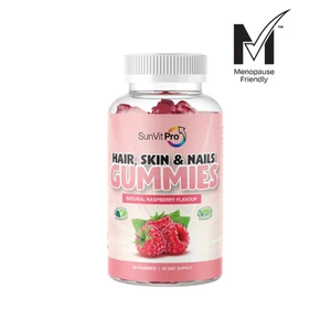 Hair Skin and Nails Gummies Vegan, 5000mcg Biotin Menopause Approved - Picture 1 of 14