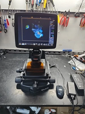 AMG EVOS FL AMF-4300 Digital Inverted Microscope 3 Obj 4 LED Cubes Loaded - Image 1 of 4