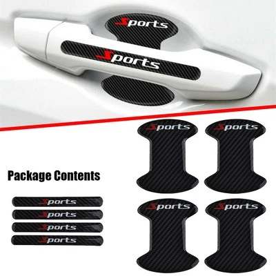 8x Voiture Porte Poignée Bol Autocollant Protection Anti Rayures Pièce De Bords - Photo 1/4