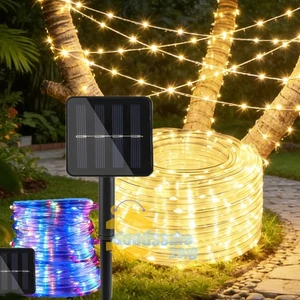 Cadena De Luces Solares LED Tira Luz Solar Para Patio Exterior Jardin Navidad - Picture 1 of 55