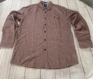 Volcom Button Up Shirt Men’s Small Classic Fit Heather Red Long Sleeve Casual - Picture 1 of 12