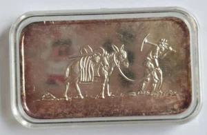 1 Oz .999 Silver Prospector & Donkey SilverTowne Retro Silver Bar Toned Vintage - Imagen 1 de 2