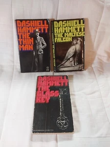 Lot of 3 Dashiell Hammett 1972 Thin Man, Maltese Falcon, The Glass Key PB Books - Imagen 1 de 6