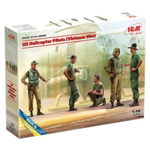 Pilotos de helicópteros de EE. UU. - Guerra de Vietnam ICM 48089 kit modelo de plástico figuras escala: 1:48 - Imagen 1 de 5