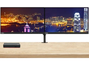 Lenovo ThinkVision S22e Monitor, 2-Pack Bundle + USB-C Dock - Picture 1 of 7