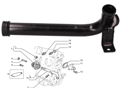 TUBO ACQUA IN METALLO PER MOTORI FIRE: PANDA - PUNTO - SEICENTO - LANCIA Y - Image 1 of 4