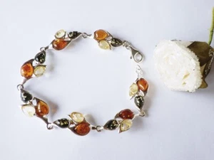 SCHMUCK-STCK HEIL STEIN BERNSTEIN ARMBAND  NEU Silber multi  - Bild 1 von 3