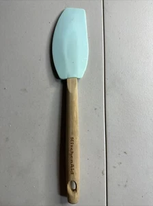 KITCHENAID BAMBOO HANDLE STAND MIXER SPATULA AQUA SKY, NEW! - Picture 1 of 3