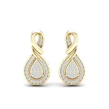 Gift for Mothers Day 10k Yellow Gold 0.15Ctw Diamond Stud Earrings, H-I I2