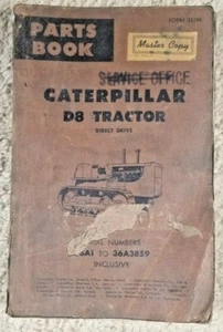 1964 Caterpillar D8 Tractor Direct Drive 36A1 to 36A3859 Inclusive Parts Book - Picture 1 of 6