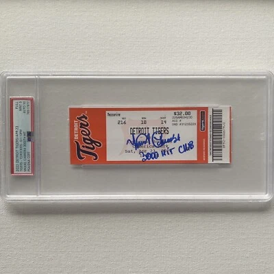 Miguel Cabrera Signed 3000 Hit Ticket Stub PSA 10 AUTO GRADE PSA 9 Ticket Grade - Image 1 of 3