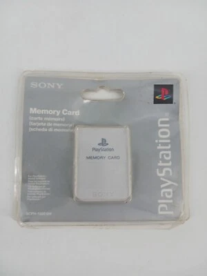 Official Sony PlayStation PS1 Light Gray Memory Card SCPH-1020 EHI N1158 SEALED - Image 1 of 2